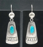 EARLY NAVAJO BLUE GEM TURQUOISE EARRINGS