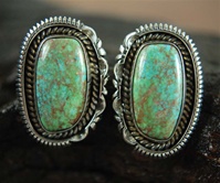 ARTIE YELLOWHORSE CARICO LAKE TURQUOISE EARRINGS<SPAN style="COLOR: #ff0000; FONT-WEIGHT: bold">*SOLD*</SPAN></SPAN>