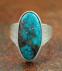 OLIN TSINGINE TUFA CAST MORENCI TURQUOISE RING <SPAN style="COLOR: #ff0000; FONT-WEIGHT: bold">*SOLD*</SPAN></SPAN>