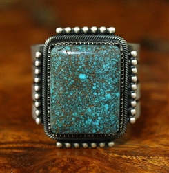 JACOB MORGAN RARE WEBBED GODBER/BURNHAM TURQUOISE RING