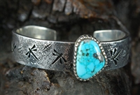 KEE YAZZIE WEBBED MORENCI TURQUOISE BRACELET