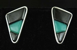 MELVIN PLATERO CHRYSOPRASE AND ONYX EARRING