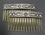 LOVELY NAVAJO SILVER HAIR COMBS SET OF 2