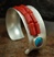 OLIN TISNGINE BISBEE TURQUOISE & CORAL  BRACELET