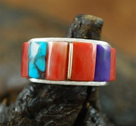 OLIN TSINGINE 14KT & SILVER BISBEE MULTI STONE RING