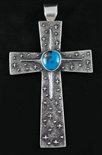 REBECCA BEGAY MORENCI TURQUOISE CROSS PENDANT