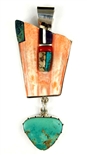 BEAUTIFUL VERNON BEGAY CHATOYANT SHELL PENDANT