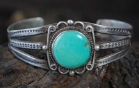 FRED HARVEY ERA BLUE GEM TURQUOISE BRACELET