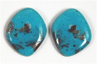 NATURAL MORENCI TURQUOISE CABOCHON MATCHED PAIR