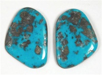 NATURAL MORENCI TURQUOISE CABOCHON MATCHED PAIR