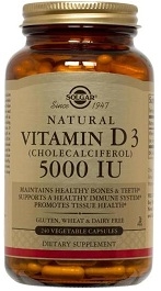 Solgar Vitamin D3 5000 IU - Vegicaps or Softgels