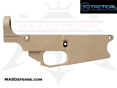 5D TACTICAL AR-10 .308 DPMS GEN 1 BILLET 80% LOWER RECEIVER FLAT DARK EARTH - 10038-FDE 80 PERCENT