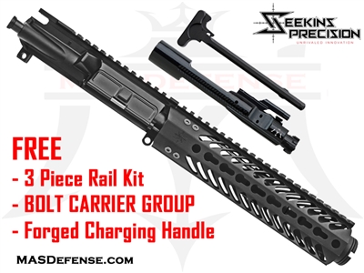 7.5" 300 BLACKOUT BARRELED UPPER - SEEKINS MCSR V2 9"  ***FREE BCG - CHARGING HANDLE - 3 PIECE RAIL KIT