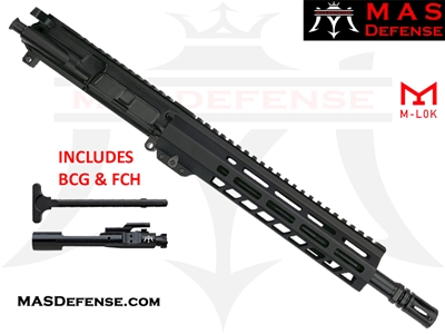 11.5" 5.56 / .223 AR-15 BARRELED UPPER - MAS DEFENSE GROUNDWORKS 9.875" M-LOK RAIL - CARBINE GAS