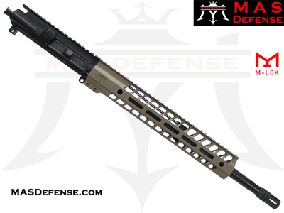 16" 5.56 / .223 AR-15 BARRELED UPPER - MAS DEFENSE NERO 12.62" M-LOK RAIL - FDE