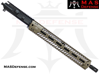 16" 5.56 / .223 AR-15 BARRELED UPPER - MAS DEFENSE SQUADRON 15" LIGHTWEIGHT QUAD RAIL - FDE