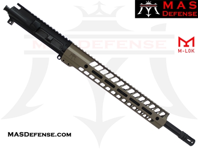 16" 9MM AR-15 BARRELED UPPER - MAS DEFENSE NERO 12.62" M-LOK RAIL - FDE