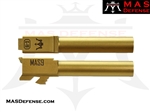 MAS DEFENSE 9MM 416R STAINLESS STEEL BARREL - GLOCK 19 FITMENT - MATTE GOLD (TiN) PVD