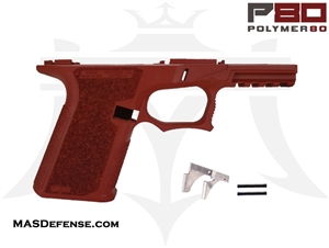 POLYMER80 80% POLYMER LOWER RECEIVER GLOCK 19 FITMENT - CRIMSON RED	- P80-PF940CV1-CKCRRED GCA COMPLIANT 76% BRIDGE FRAME