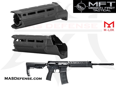 MISSION FIRST TACTICAL TEKKO POLYMER AR15 DROP-IN M-LOK RAIL MFT - TP15MRS-BL