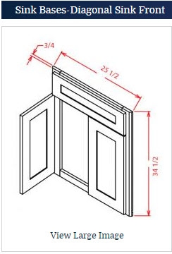 DIAGONAL CORNER SINK FRONT