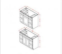 VANITY DOUBLE DRAWER BASE CABINET 48