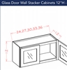 SHAKER GREY STACKER WALL CABINET 2412 with GLASS DOOR