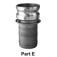 Aluminum Part E Male Adapter - Hose Shank