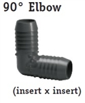 PVC Insert 90 Degree Ell - BARB x BARB