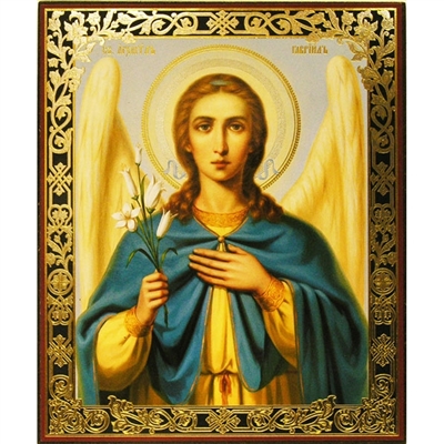 St Gabriel Icon Angel 8 3/4"x7 1/4"