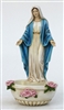 Our Lady of Grace Holy Water Font in Hand Painted Color that Stands or Hangs, 7.5"