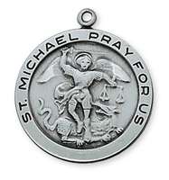 ANTIQUE SILVER ST. MICHAEL MEDAL