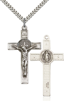 0645SS/24S <br/>Sterling Silver St. Benedict Crucifix Pendant