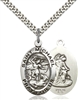 4027SS/24S <br/>Sterling Silver St. Michael the Archangel Pendant