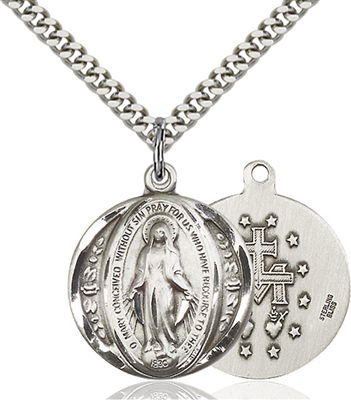 0017MSS/24S <br/>Sterling Silver Miraculous Pendant