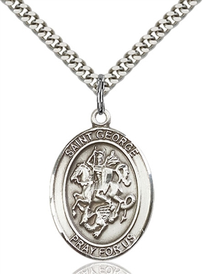 St. George Medal<br/>7040 Oval, Sterling Silver