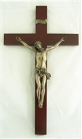 14" Crucifix-Veronese, Cold Cast Bronze Corpus, Wood Cross