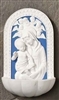 6" MADONNA & CHILD WATER FONT, DELLA ROBBIA STYLE