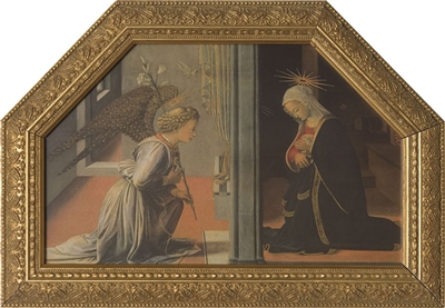 Annunciation (Lippi) Framed Image, 12" X 7"