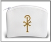 White Calf Grain Vinyl Rosary Pouch, 2.5"x3"