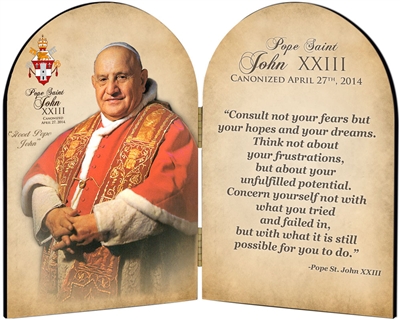 Commemorative John XXIII Quote Arched Diptych