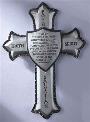 Armor of God Wall Cross, 8.25", Ephes. 6:16-17