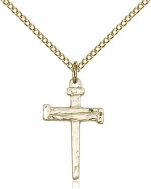 0012GF/18GF <br/>Gold Filled Nail Cross Pendant