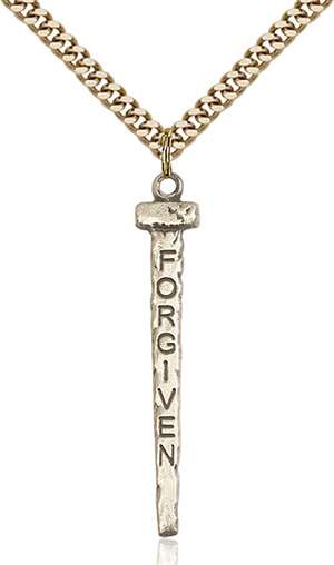 0035GF/24G <br/>Gold Filled Forgiven Nail Pendant