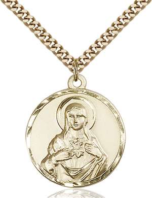 0068GF/24G <br/>Gold Filled Immaculate Heart of Mary Pendant