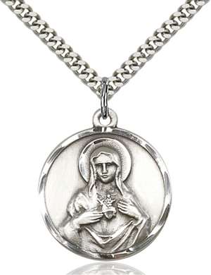 0068SS/24S <br/>Sterling Silver Immaculate Heart of Mary Pendant