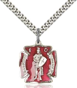 0070ESS/24S <br/>Sterling Silver St. Florian Pendant