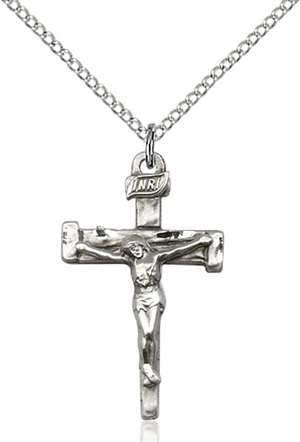 0073SS/18SS <br/>Sterling Silver Nail Crucifix Pendant