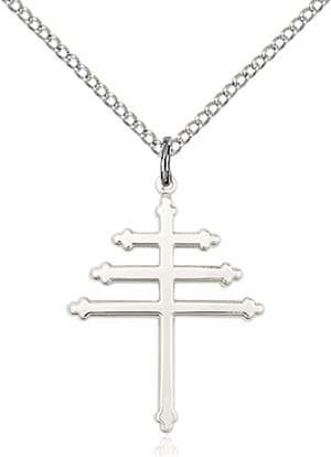 0074SS/18SS <br/>Sterling Silver Maronite Cross Pendant