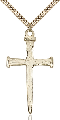 0086GF/24G <br/>Gold Filled Nail Cross Pendant